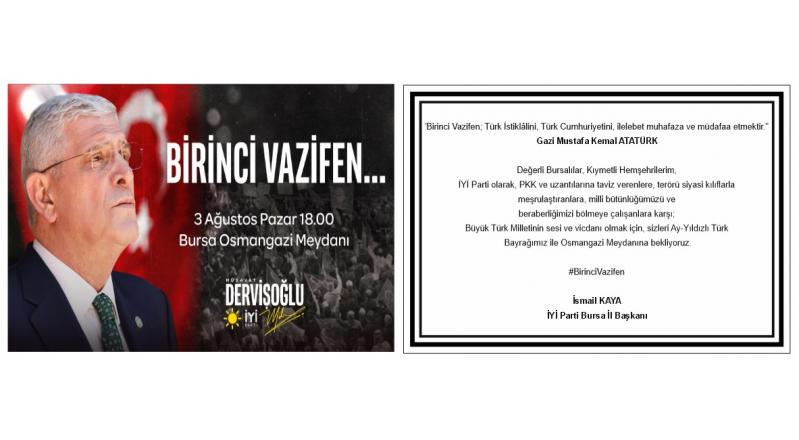 İYİ PARTİ BURSA MİLLETVEKİLİ SELÇUK TÜRKOĞLU' NDAN DAVET